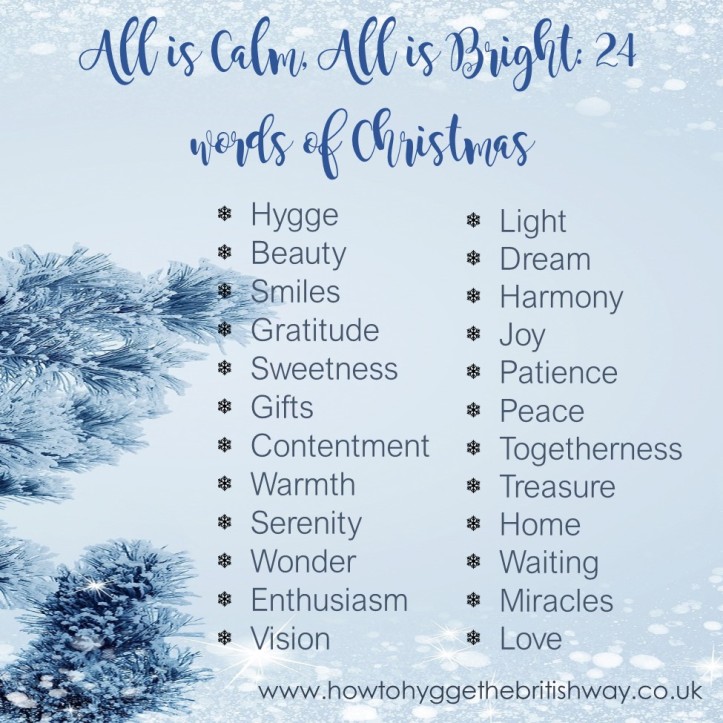 All is Calm All is Bright 24 words of Christmas Square